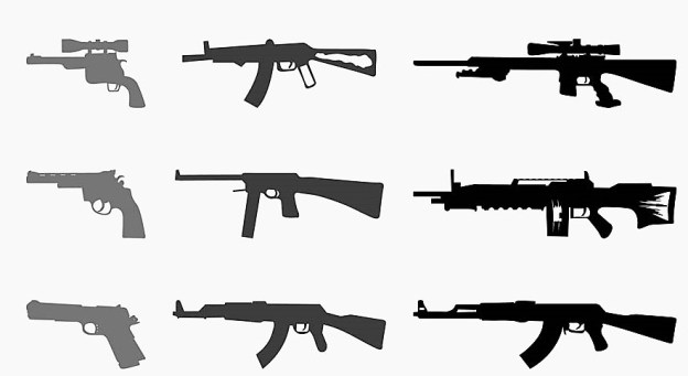 Weapons-Silhouettes-Set